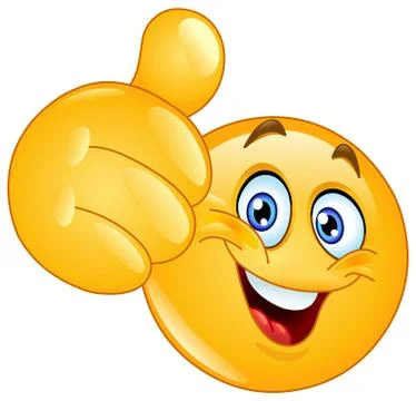 Thumb up emoticon Illustrazione stock