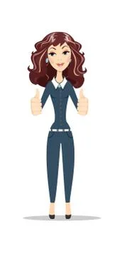Thumb up. Female model. Stock Illustration