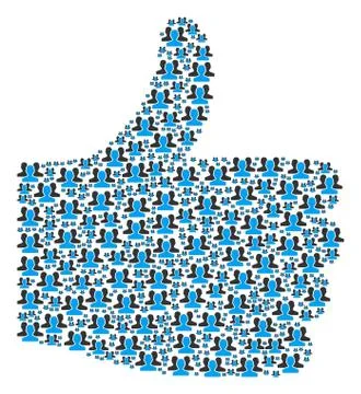 Thumb up Figure of Users Icons Ilustración de archivo