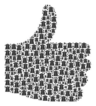 Thumb Finger up Composition of Future Road Icons Stock Illustration