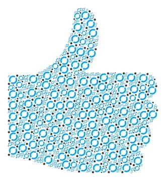 Thumb Finger up Mosaic of Node Link Icons Illustrazione stock