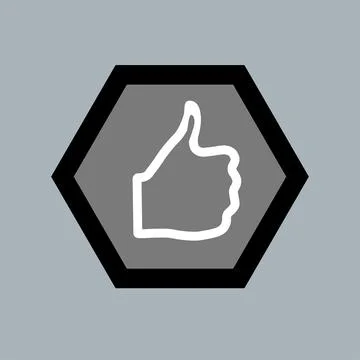 Thumb up flat icon vector illustration logo Isolated template. Illustrazione stock