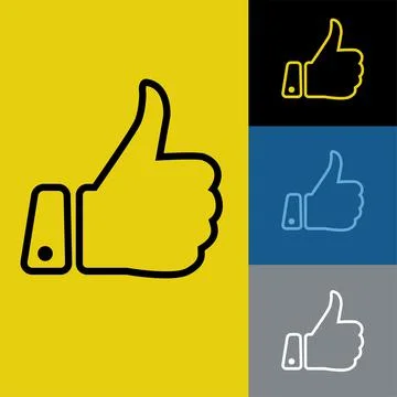 Thumb up flat icon vector illustration logo Isolated template. Stock Illustration