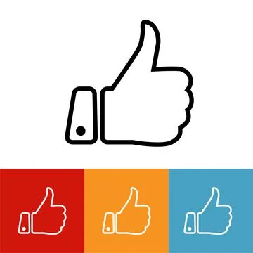 Thumb up flat icon vector illustration logo Isolated template. Stock Illustration