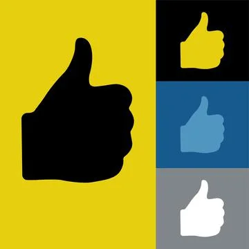 Thumb up flat icon vector illustration logo Isolated template. Stock Illustration