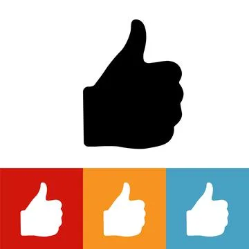 Thumb up flat icon vector illustration logo Isolated template. Stock Illustration