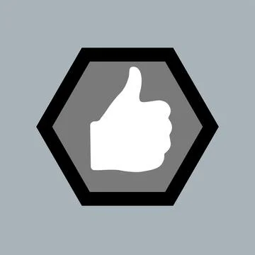 Thumb up flat icon vector illustration logo Isolated template. Illustrazione stock