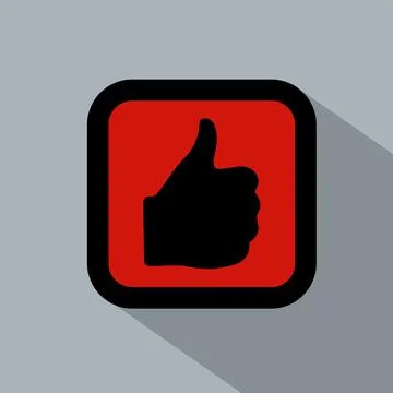 Thumb up flat icon vector illustration logo Isolated template. Stock Illustration