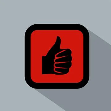 Thumb up flat icon vector illustration logo Isolated template. Stock Illustration