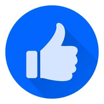Thumb up in flat style isolated on white. Stock Illustration