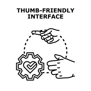 Thumb friendly interface design for user experience Stock Illustration