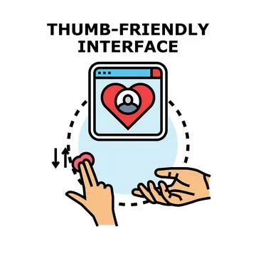 Thumb friendly interface designing for user experience Stock Illustration