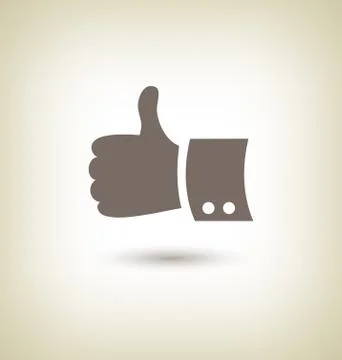 Thumb up gesture. Good icon hand on beige Stock-Illustration