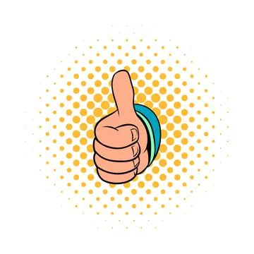 Thumb up gesture icon, comics style Stock Illustration