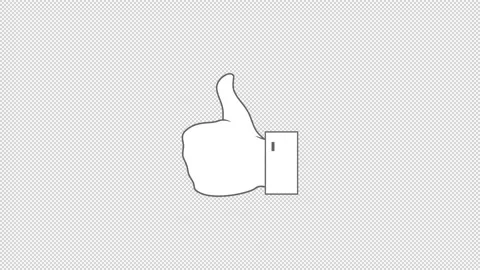 Thumb up gesture. Icon of Like. Simple animation. Without background. Stock Footage 161398728