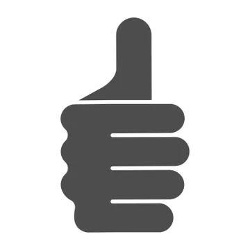 Thumb up gesture solid icon. Like vector illustration isolated on white. Ok hand イラスト素材