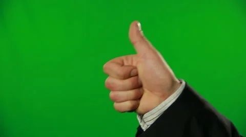 Thumb up on a green screen.FULL HD. Stock Footage 41999903
