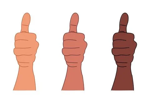 Thumb up Hand Finger Pointing vector illustration. Stock Illustration