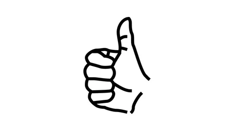 Thumb up hand gesture line icon animation Stock Footage 224328589
