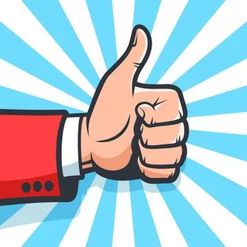 Thumb up - hand gesture. Like sign. Stock Illustration