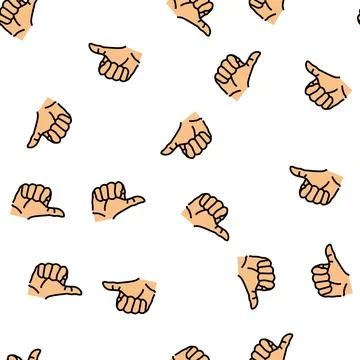 Thumb up hand gesture vector seamless pattern Illustrazione stock