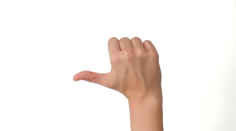 Thumb Up Hand Gesture on white background Stock Footage 27116771