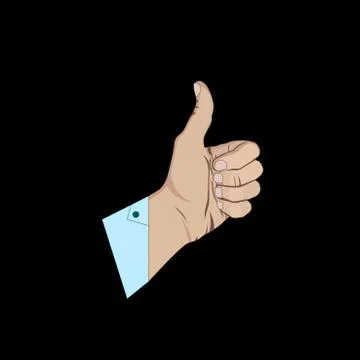 Thumb up hand sign. Realistic vector hand Stock Illustration