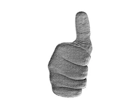 Thumb-up hand on white Stock Illustration