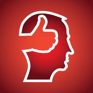 Thumb up in head illustration Stock-Illustration