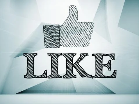 Thumb up icon on abstract wall Stock Illustration