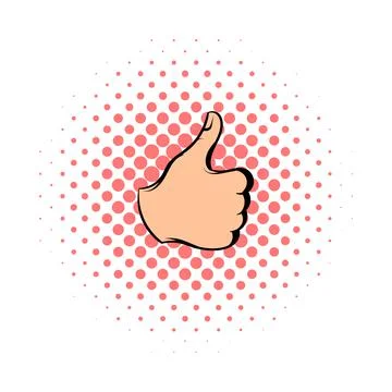 Thumb up icon, comics style Stock Illustration