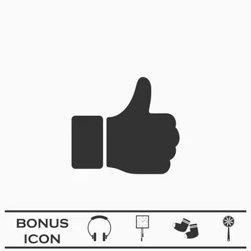 Thumb Up icon flat Stock Illustration