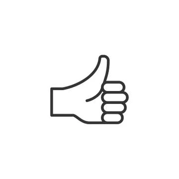 Thumb up icon in flat style. Like gesture vector illustration on white isolat Stock Illustration