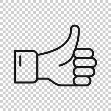 Thumb up icon in flat style. Like gesture vector illustration on white isolat Stock Illustration