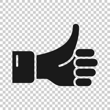 Thumb up icon in flat style. Like gesture vector illustration on white isolat Stock Illustration