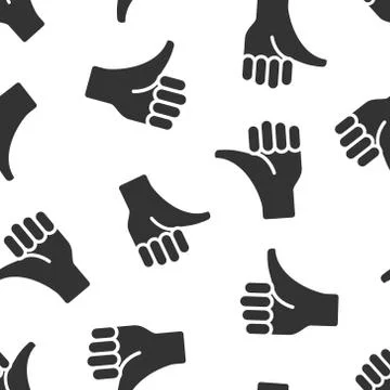Thumb up icon in flat style. Like gesture vector illustration on white isolat Stock Illustration