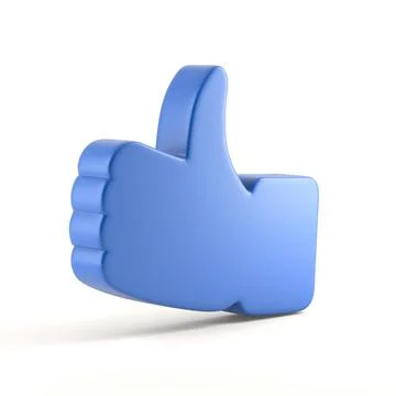 Thumb up icon isolated from the white background. 3D illustration Stock Illustration