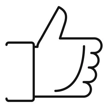 Thumb up icon outline vector. Social trust Stock Illustration