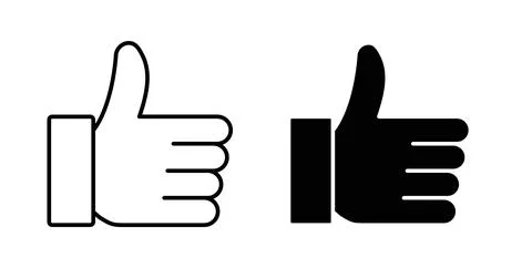 Thumb icon. Style is flat and line symbol Stock Illustration