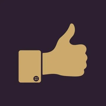The thumb up icon. Like symbol. Flat Stock Illustration