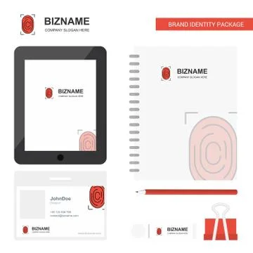 Thumb Impression  Business Logo, Tab App, Diary PVC Employee Card and USB Bra Stock Illustration