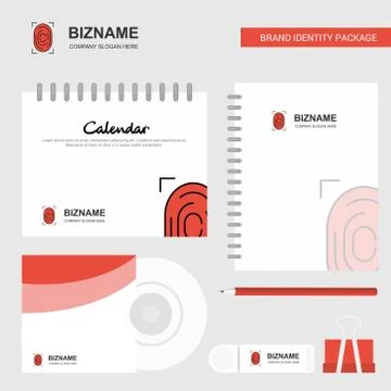 Thumb Impression  Logo, Calendar Template, CD Cover, Diary and USB Brand Stat Stock Illustration