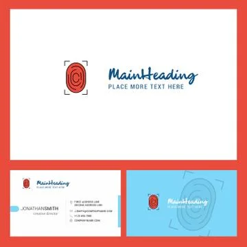 Thumb Impression  Logo design with Tagline &amp; Front and Back Busienss Card Tem Stock Illustration