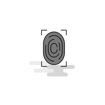 Thumb Impression  Web Icon. Flat Line Filled Gray Icon Vector Stock Illustration