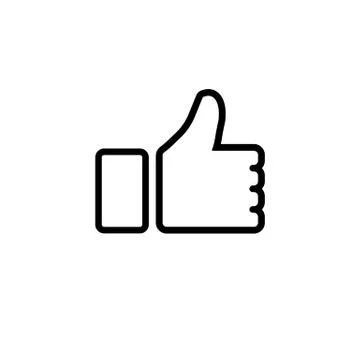 Like, thumb up line icon on white background. Eps 10 vector Stock Illustration