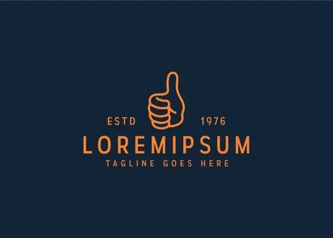 Thumb logo design. Vector illustration of Good appreciation sign language. Vi 스톡 일러스트