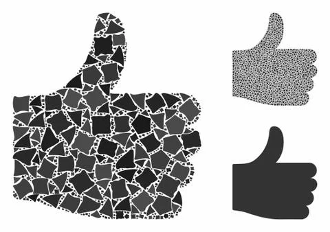 Thumb up Mosaic Icon of Humpy Elements Stock Illustration