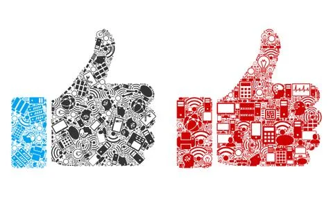 Thumb Up Mosaic Icons for BigData Illustrazione stock