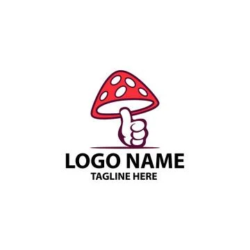 Thumb mushroom vector logo design Illustrazione stock