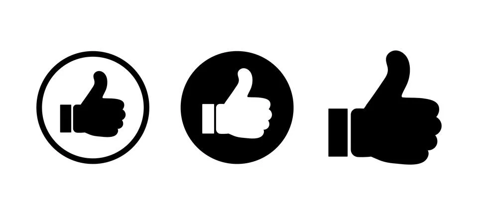 Thumb up or Like icon set vector illustration Stock Illustration
